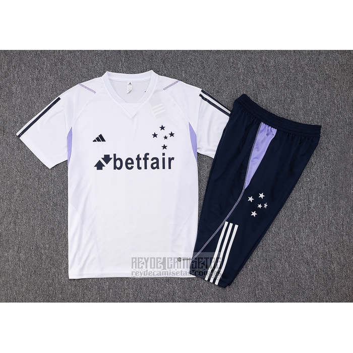 Chandal del Cruzeiro Manga Corta 2023-2024 Blanco - Pantalon Corto